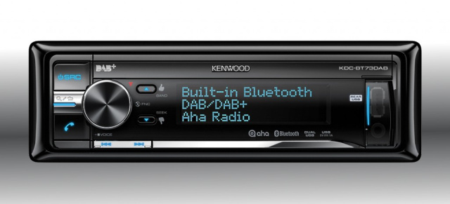 Kristallklarer Digitalradio-Empfang & Bluetooth-Komfortfunktionen: Kenwoods brandneuer DAB+/CD-Receiver KDC-BT73DAB : Perfekter Spielpartner für iPod, iPhone 4S, iPhone 5 und Android-Smartphones 