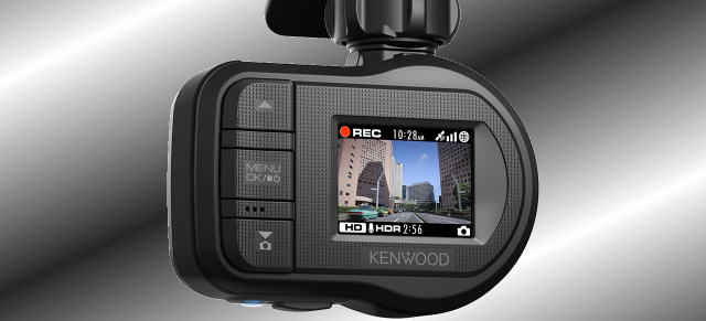 IFA-Neuheit: HD-Dashcam Kenwood DRV-410 mit 3,8 cm Farb-LC-Display : Kompakte Kenwood HD-Dashcam mit GPS, G-Sensor und Fahrassistenz-Systeme