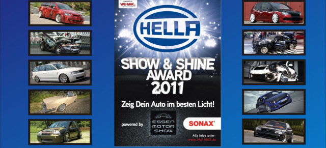 Die Finalisten des HELLA Show & Shine Award 2011: Ab dem 26.11. könnt ihr online auf VAU-MAX.de den Sieger wählen!