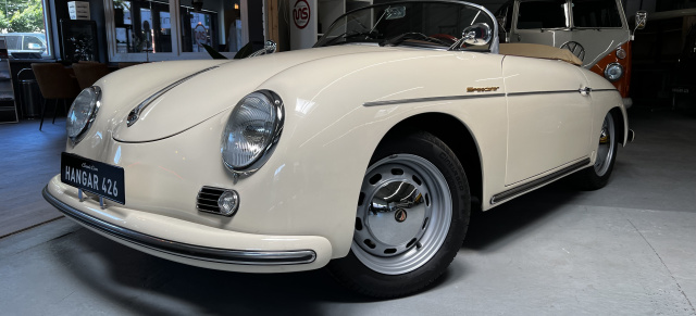 1. Hoffmann Speedster Classic Day 2022, 10. Juli, Hattingen: Hangar 426 zeigt einen "Chamonix" - Replika eines Porsche 356 Speedster