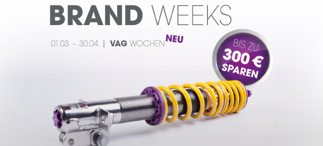 "VAG-Wochen“ bei KW: Jetzt bis zu 300 Euro beim Kauf eines KW-Gewindefahrwerks sparen