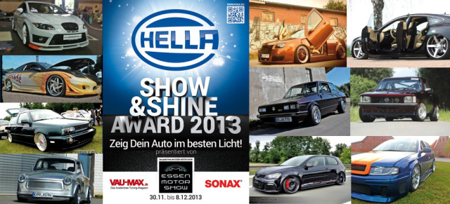Das sind sie: Die Finalisten des HELLA SHOW & SHINE AWARD´s 2013: Ab den 30. November ist nun das Publikum der ESSEN MOTOR SHOW gefragt!