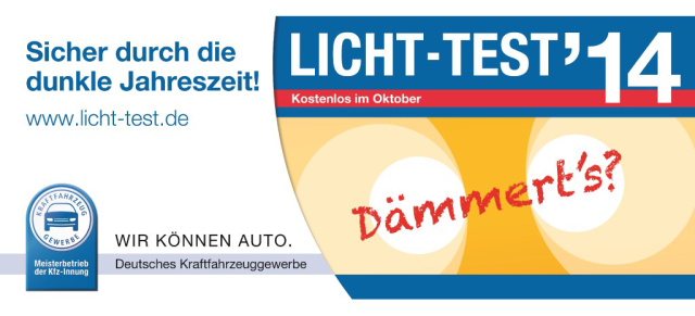 Dämmert's? Macht mit beim Licht-Test 2014!: Service-Aktion für 1a-Auto-Beleuchtung - Gewinnt einen Suzuki SX4 S-Cross im Wert von rund 30.000 !