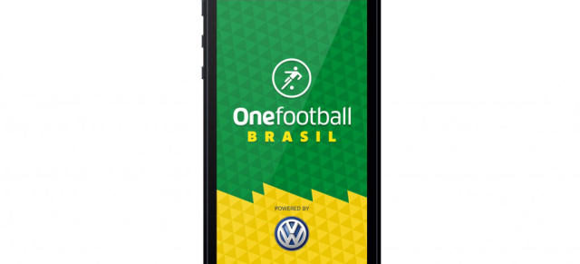 Volkswagen Fan-App zur Fußball-WM: Die Onefootball Brasil App ist ab sofort in 15 Sprachen 