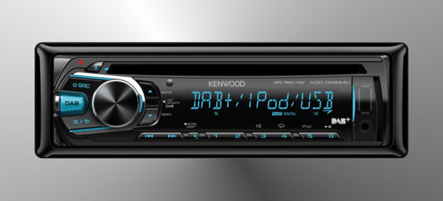 Digitalradio neuester Generation: CD/USB/DAB+ Receiver KDC-DAB34U von Kenwood: Digitalradio-Empfänger mit unterbrechungsfreier Umschaltung zwischen DAB+ und UKW-Empfang 