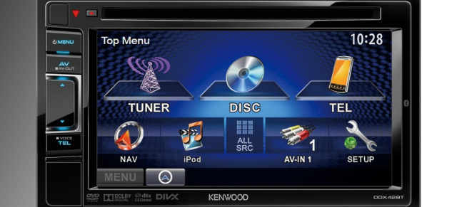 Neue Multimedia-Moniceiver Kenwood DDX4023BT & DDX42BT mit MirrorLink-Funktion für Smartphones: Top-Feature: Handy-Display und -Funktionen 1:1 auf 15,5 cm großen Touchscreen im Auto