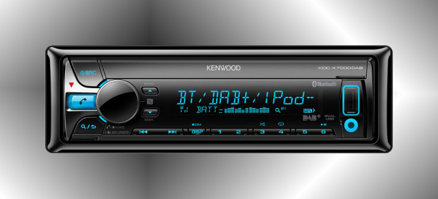 Neuer Kenwood DAB-Receiver mit komfortabler NFC-Smartphone-Kopplung: Der Kenwood KDC-X7000DAB mit Digital-Tuner, USB und Bluetooth-Streaming