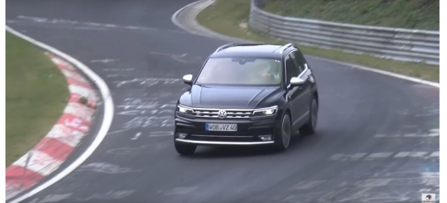 Starkes VW-SUV auf Testfahrt: Video: Hier dreht der VW Tiguan R seine Runden