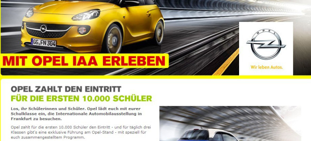 IAA-Freikarten: Opel verschenkt 10.000 IAA-Tickets: Schulklassen aufgepasst, so kommt ihr kostenlos zur IAA nach Frankfurt