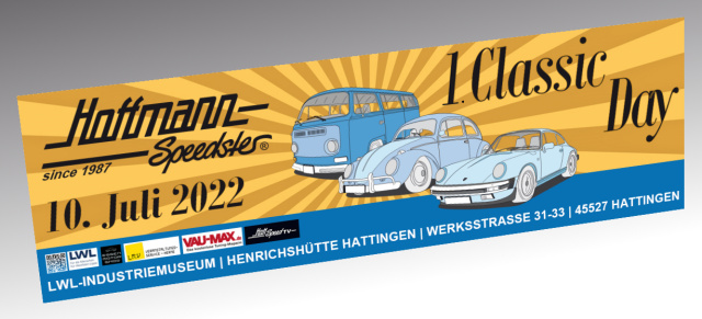 1. Hoffmann Speedster Classic Day 2022, 10. Juli, Hattingen: Vorverkaufsstart für Classic Day am LWL-Industriemuseum Henrichshüttte