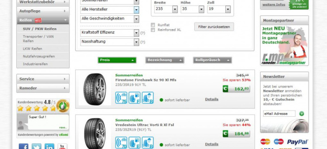 Neues Reifen-Portal - Rameder geht unter die Reifenhändler: Rameder wird Vollsortimenter für PKW-, Transporter-, 4x4- sowie LKW- und Bus-Pneus