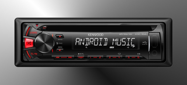 Perfekt für Android-Smartphones: Kenwoods neues Autoradio KDC-164U unterstützt AOA 2.0 Music Control : Komfortable Bedienung des Smartphone-Audioplayers via Radiotastatur