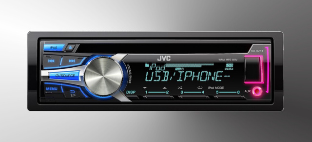 Neue USB/CD-Receiver KD-R751 & KD-R651 von JVC: Mit frontseitigem USB/AUX-Eingang, neuem rauscharmen RDS-Tuner, iPod/iPhone-kompatibel und Bluetooth-ready