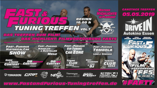 Fast and Furious 5 Tuning Treffen - markenoffen & Filmvorführung