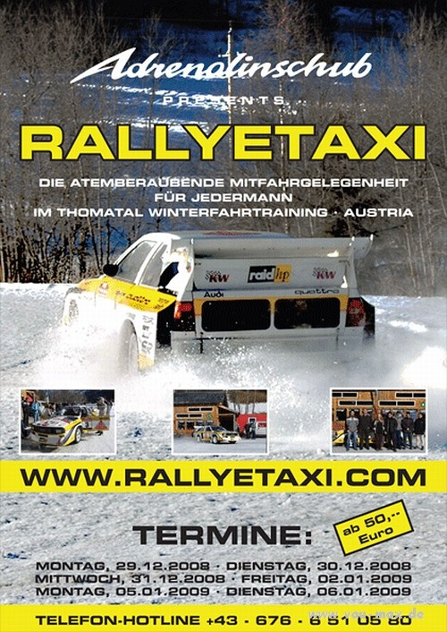 Adrenalinschub/ Mitfahrt im Rallyetaxi