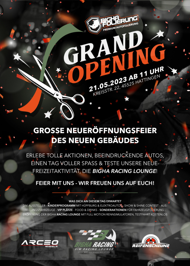 Eröffnungsfeier BIGHA Folierung & BIGHA Racing Lounge