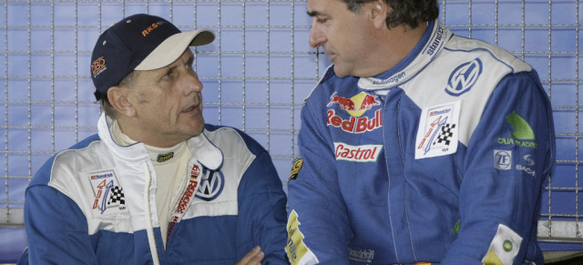 Zwei Weltmeister im neuen Scirocco: Carlos Sainz und Hans-Joachim Stuck teilen sich beim 24 Stunden-Rennen ein Auto!
