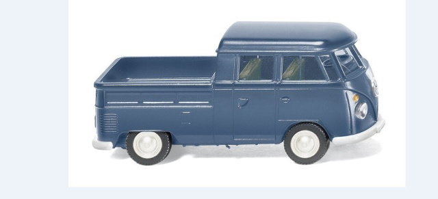 Wiking legt VW T1 Doka auf: Taubenblaue VW Doppelkabine von 1:87-Spezialist Wiking