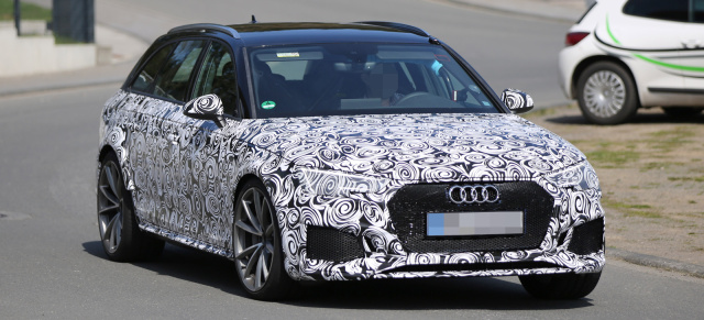 Erlkönig auf Testfahrt : Erwischt: 2017er Audi RS4 dreht die ersten Runden