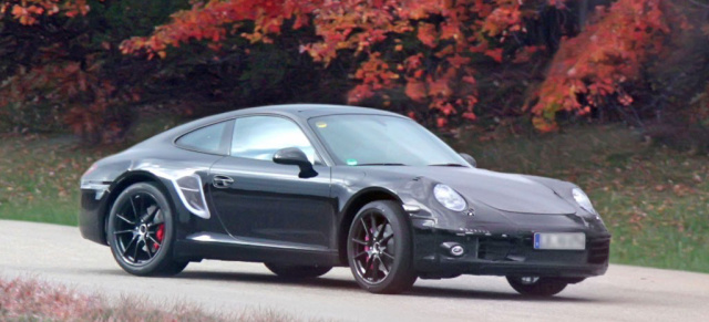 Neue Erlkönigbilder: 2012er Porsche 911 verliert deutlich an Tarnung: Neuer Porsche 911 bei Testfahrten erwischt