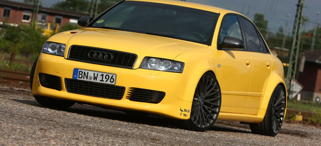 Fettes Audi A4 Tuning im XXL-Format - Yellow Sub A4: HELLA Show & Shine Award Gewinner 2010 - Ein dickes Ding was Hennig Wandt hier am Start hat 