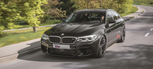 Drei-Wege-Dämpfertechnologie sorgt für Fahrdynamik und Fahrkomfort: KW Gewindefahrwerk Variante 4 für BMW M5 (F90)