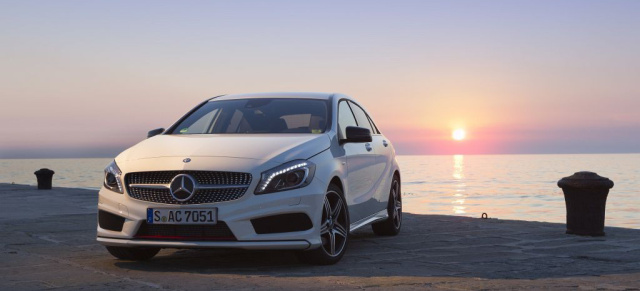 Kampfstern: Die neue Mercedes A-Klasse A250 Sport : Aufruhr in der Golf-Klasse: Mercedes-Benz greift mit dem A250 Sport den Golf GTI an