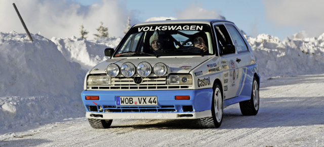 Im Rallye-Golf durch Eis und Schnee: „Striezel“ Stuck hinter dem Lenkrad des Rallye-Golf