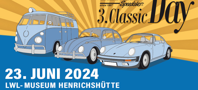 3. Hoffmann Speedster Classic Day 2024, 23. Juni, Hattingen: Werbemittel für den Hoffmann Speedster Classic Day in Hattingen