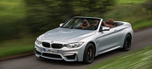 Das neue 2015er BMW M4 Cabrio ist da: 431 PS im Cabrio, die ultimative Herausforderung an jede Frisur.