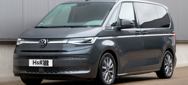 Lifestyle-Blickfang-Fahrspaß:: Der VW Bus T7 plug-in Hybrid mit H&R Tieferlegungsfedern