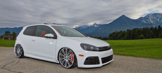 The Boss  Ein VW Golf 6 R, der keiner ist: Cin Cin Extremtuning am ultraflachen Italo-GTD