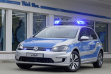 VW e-Golf als Polizeiwagen: Hoffentlich geht ihm bei Verfolgungsjagden der Saft nicht vorzeitig aus.
