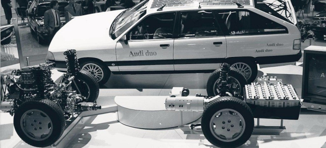 Audi Duo  das erste Hybridfahrzeug aus Ingolstadt erblickte schon 1989 das Licht der Welt: Seiner Zeit voraus, zu teuer und vergessen: vorsprung aus Ingolstadt