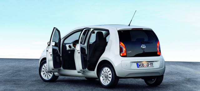 Zwei Türen für 475,- Euro  VW up! als Viertürer: Die New Small Family wächst: Im Frühjahr kommt der up! als Viertürer 