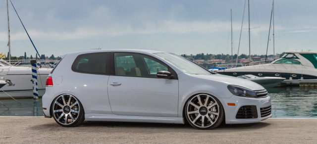 Graue Maus: Italienischer VW Golf 6 GTI im R-Style: Mit 20 Zoll, suzukagrauem Audi-Lack und Ferrari-Leder gepimpt wird aus dem braven GTI ein Golf im Schafspelz