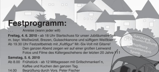 20. Käfertreffen! 4.-6. Juni in Wörth an der Donau: Großes Jubiläumstreffen in Wörth an der Donau