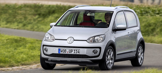 Cross-Version des VW up! steht nun beim Händler: Der cross up! erweitert den Clan um eine Variante im Offroad-Look 