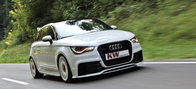 KW-Gewindefahrwerk auch für den Audi A1 quattro: Damit der Kleine ein noch größerer Überflieger wird.