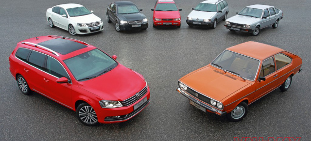 Generation Passat  VWs Passatwind weht erfolgreich seit 40 Jahren: VAU-MAX.de zeigt alle sieben Generationen von 1973 bis 2013