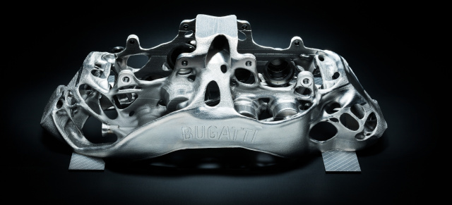 Wenn´s am Bugatti hält, hält´s überall: Bugatti-Bremssattel aus dem 3D-Drucker