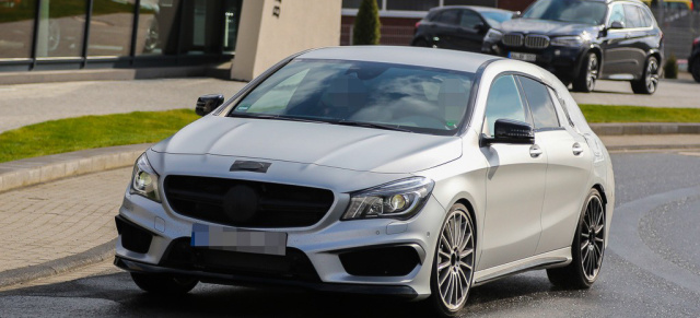 Das A-Team  CLA Shooting Brake als CLA 45 AMG: Erste Bilder des CLA-Kombi-Erlkönigs in der AMG-Version