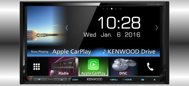 Neuer Kenwood Multimedia-Receiver mit komfortabler Smartphone-Anbindung: Der Kenwood DDX9716BTS mit Apple CarPlay und Android Auto