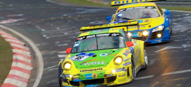 Manthey-Porsche siegt beim 24 Stunden Rennen 2011, vor BMW und Audi: Kein Golf24 sah die Ziellinie, Erdgas-Scirocco auf Platz 1. seiner Gruppe