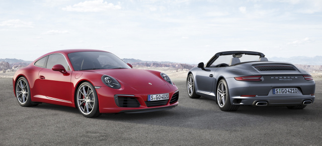 IAA 2015 - Turbos für alle 911er (991 II): Überarbeiteter Porsche 911 mit 3.0-Liter-Turbo-Boxermotoren