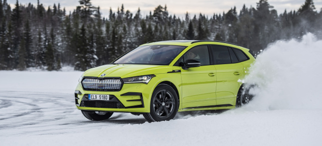 Im Dauerdrift übers Eis: Skoda Enyaq RS iV driftet 7,351 km am Stück