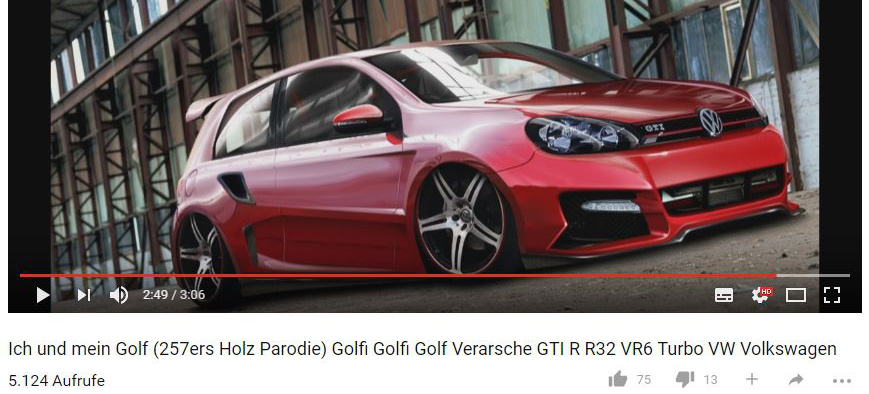Video Diesen Song Sollte Jeder Golf Fahrer Einmal Gehort Haben Ich Und Mein Golf Die 257ers Holz Parodie Vau Max Inside Vau Max Das Kostenlose Performance Magazin
