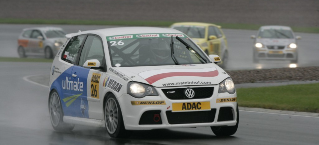 Volkswagen Polo Cup: Steinhof siegt im Regen : ADAC Volkswagen Polo Cup auf dem Sachsenring - Sandritter neuer Rookie-Champion