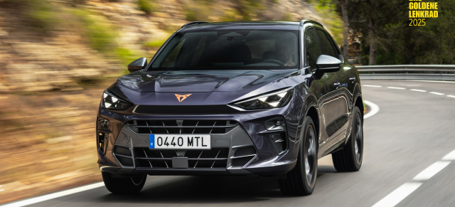 Sportlicher Plug-in-Hybrid überzeugt in der Mittelklasse: Gold für CUPRA: Terramar VZ 1.5 e-Hybrid gewinnt „Goldenes Lenkrad 2025“