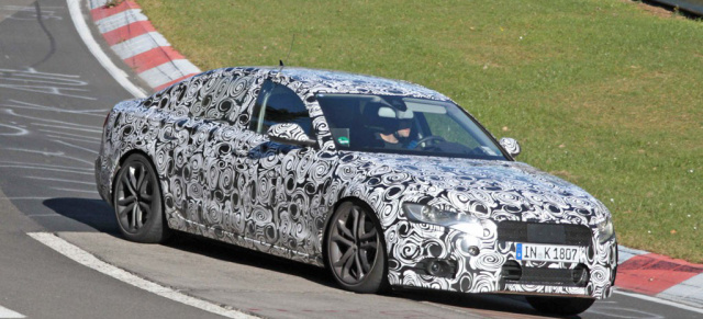 Der neue 2012er Audi A6 bei Tests am Nürburgring erwischt: Audi A6 2012 - Es wird ein kleiner A8